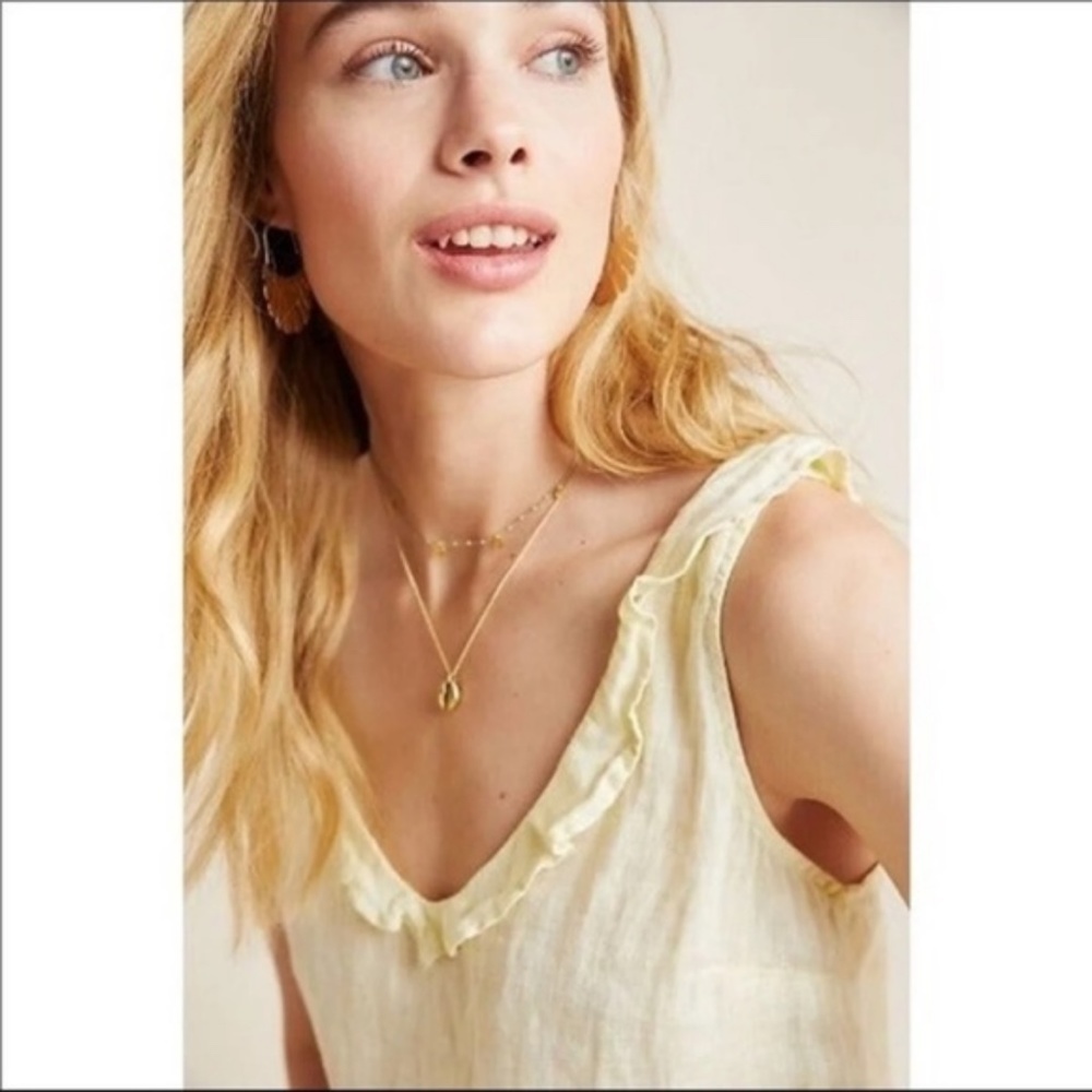 Anthropologie linen peplum tank NWT SZ L - Picture 4 of 9